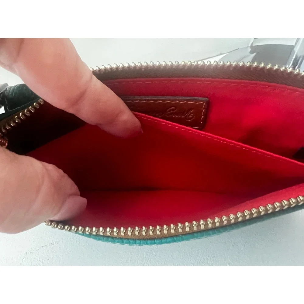 Dooney‎ Bourke Pebble Grain Leather Teal Crossbody Bag Small Purse 1975 - Picture 6 of 9